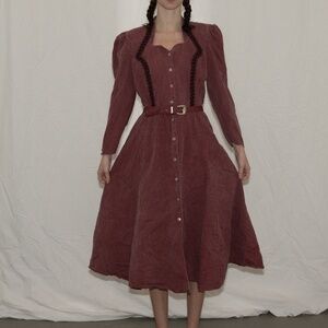vintage 80s western style dress w/ belt size 11/12 western attitude